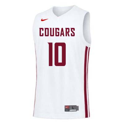 Washington State Cougars #10 KJ Langston College Basketball Jerseys Sale-White